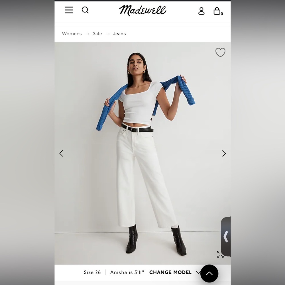 Madewell - The Taller Perfect Vintage Wide-Leg Crop Jean in Tile White